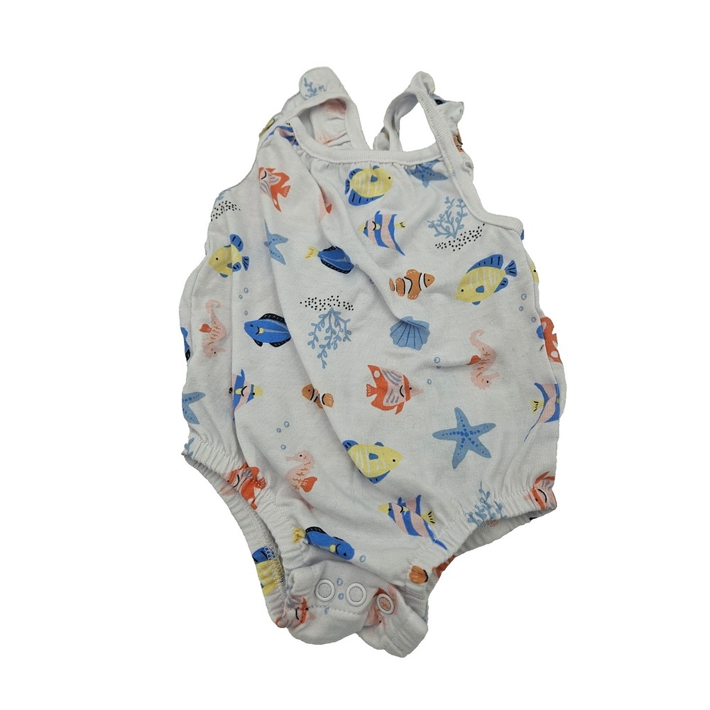Garanimals‎ Baby Romper 0-3M Under Sea Fish Print Sleeveless Bubble One-Piece